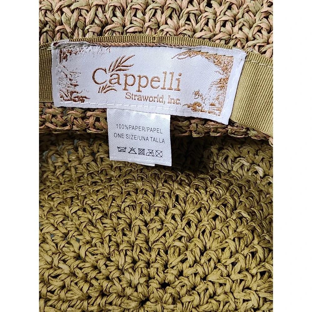 Cappelli Women's Wide Brim Woven Paper Rattan Packable‎ Floppy Sun Hat
